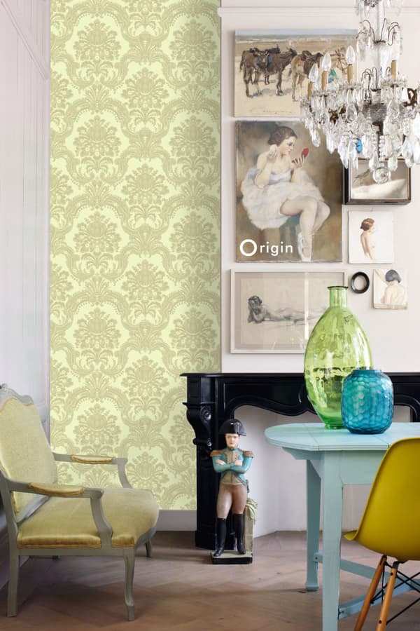 Origin Wallcoverings tapet ornament ljusgrönt 53 cm x 10,05 m