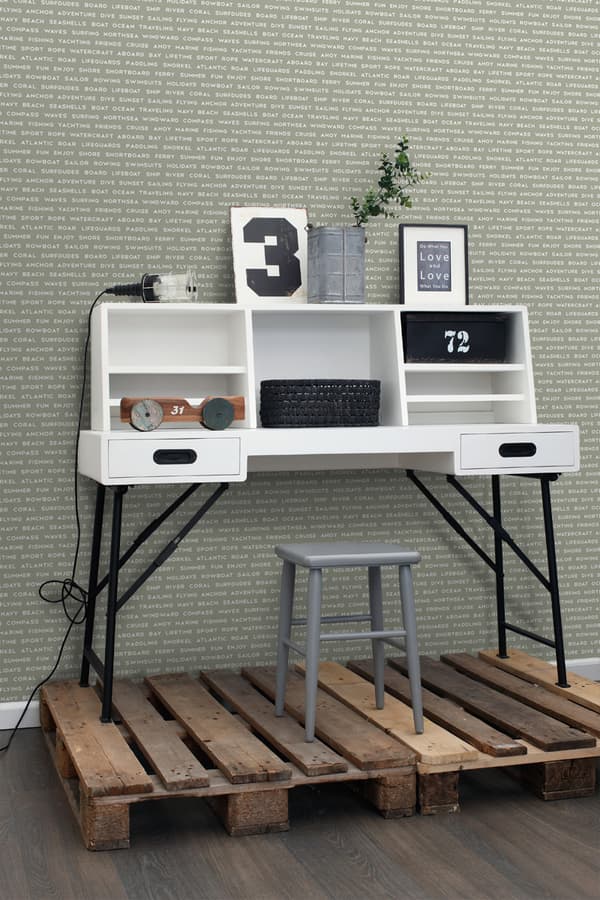 ESTAhome tapet maritime strandtekster militærgrønt 0,53 x 10,05 m