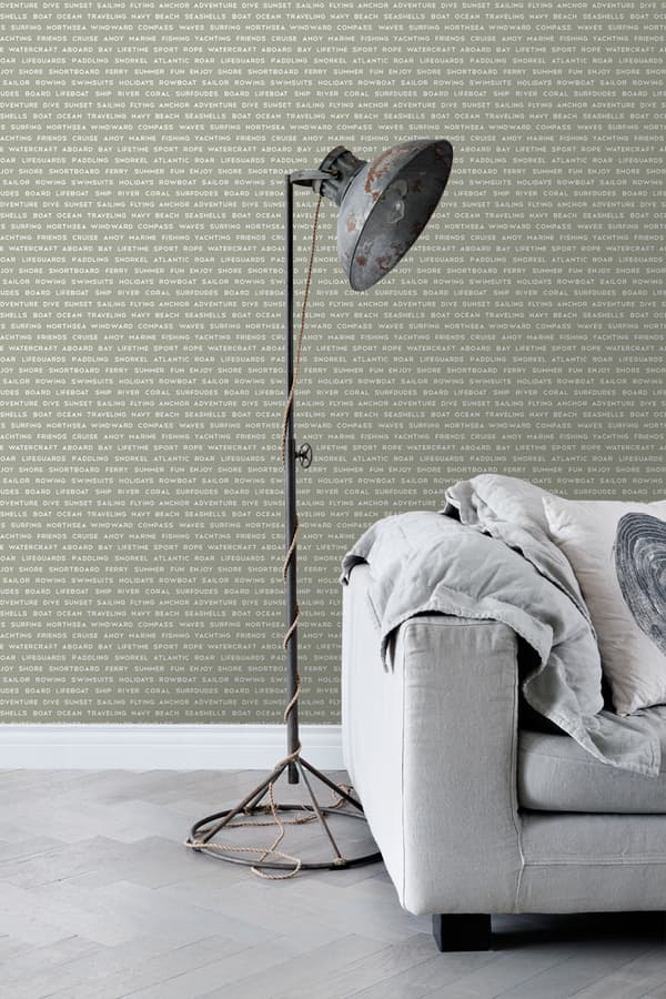 ESTAhome tapet maritime strandtekster militærgrønt 0,53 x 10,05 m