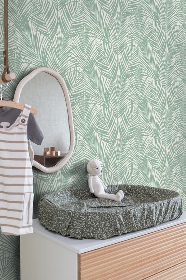 ESTAhome tapet palmblad mintgrönt - 139005 - 0,53 x 10,05 m