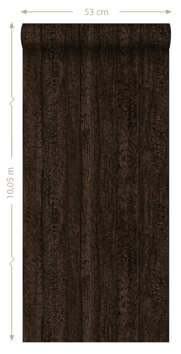 Origin Wallcoverings tapet træplanker mørkebrunt - 347527 - 53 cm x 10,05 m