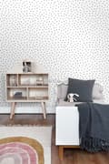 Miniatyrbild 7 av 8: ESTAhome tapet ojämna snöflinge-prickar svart och vitt 53 cm x 10,05 m
