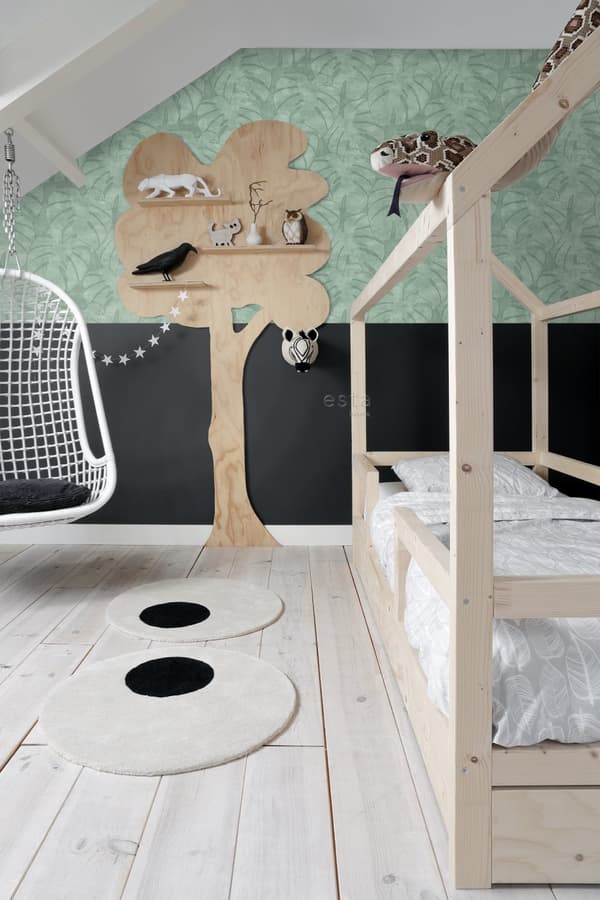 ESTAhome tapet monsterablad mintgrönt - 139003 - 0,53 x 10,05 m