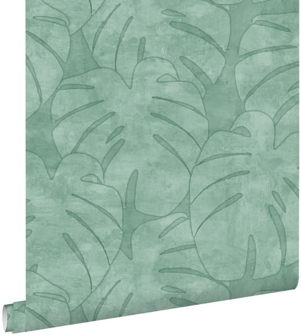ESTAhome tapet monsterablad mintgrönt - 139003 - 0,53 x 10,05 m