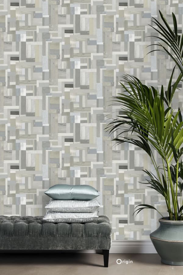 Origin Wallcoverings tapet træstumper plankemotiv beige 53 cm x 10,05 m