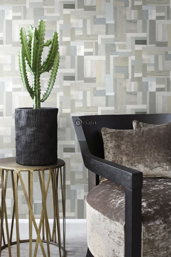 Origin Wallcoverings tapet træstumper plankemotiv beige 53 cm x 10,05 m