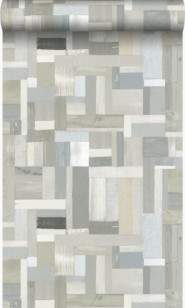 Origin Wallcoverings tapet træstumper plankemotiv beige 53 cm x 10,05 m