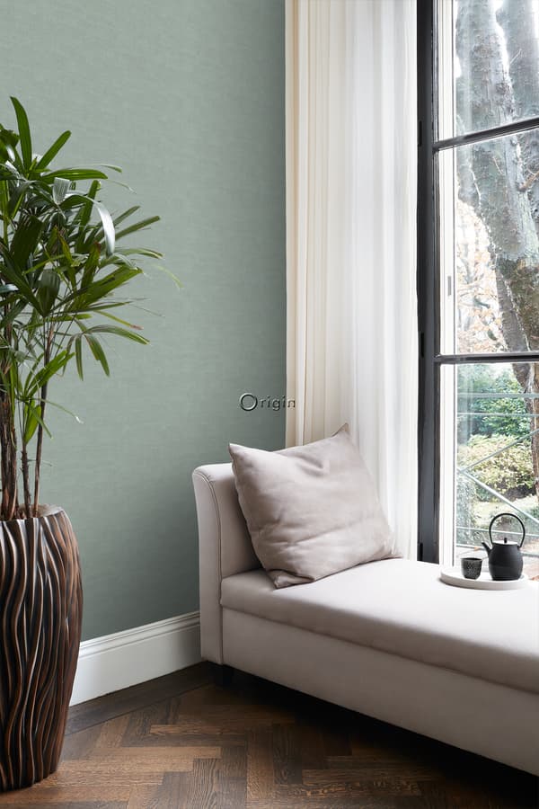 Origin Wallcoverings tapet linnedstruktur celadon grønt 0,53 x 10,05 m