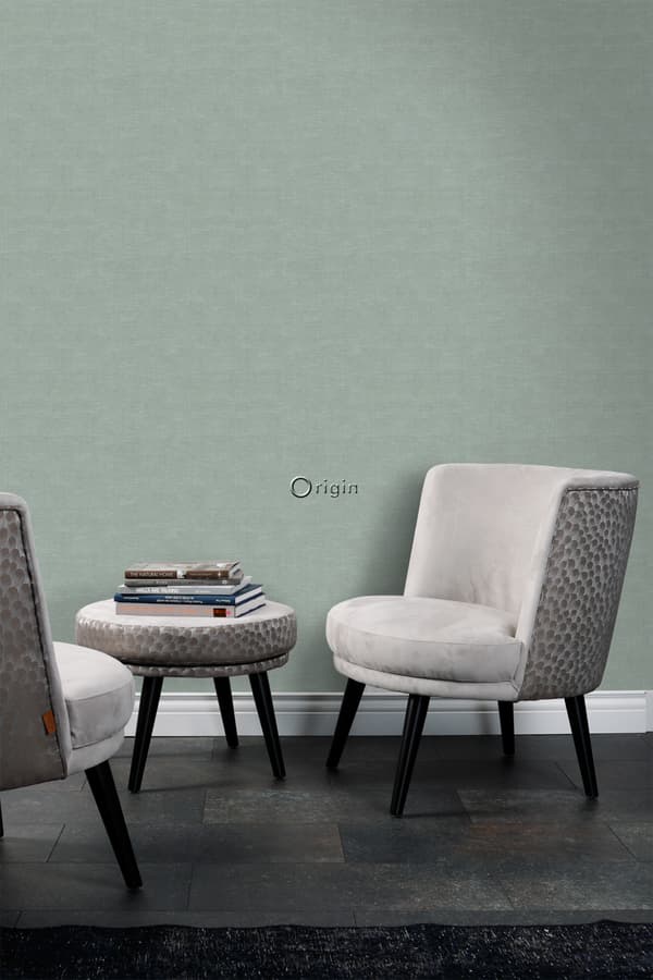 Origin Wallcoverings tapet linnedstruktur celadon grønt 0,53 x 10,05 m