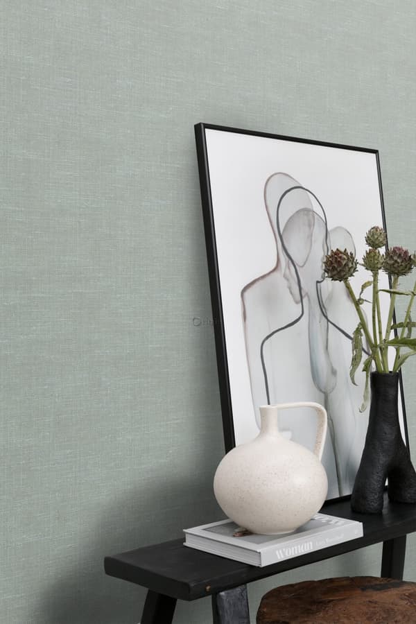 Origin Wallcoverings tapet linnedstruktur celadon grønt 0,53 x 10,05 m