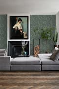 Miniatyrbild 3 av 7: Origin Wallcoverings tapet grafiskt motiv med vävd struktur grönt 0,53 x 10,05 m
