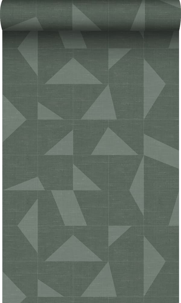 Origin Wallcoverings tapet grafiskt motiv med vävd struktur grönt 0,53 x 10,05 m