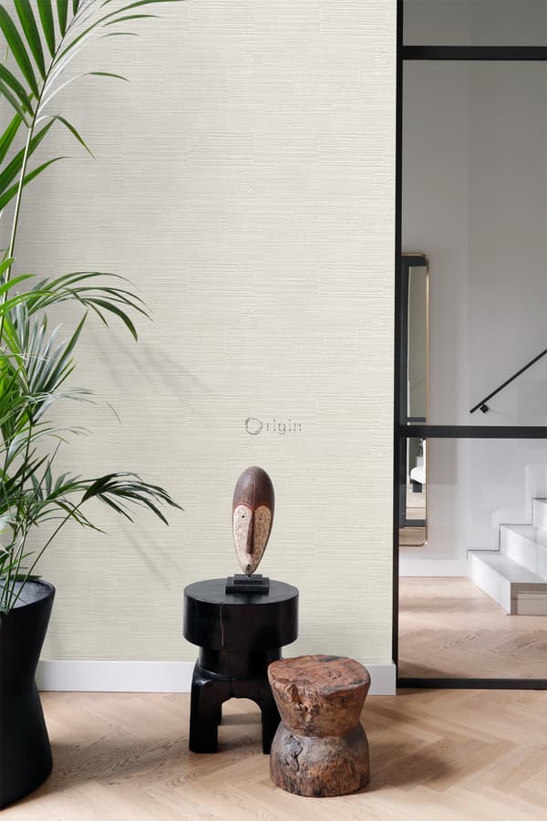 Origin Wallcoverings tapet grove retro naturstenblokke i halvstensforbandt hjortefarvet 53 cm x 10,05 m