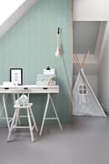 Miniatyrbild 3 av 8: ESTAhome tapet fiskbensmönster gråaktigt mintgrönt 0,53 x 10,05 m