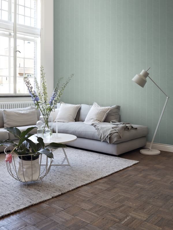 ESTAhome tapet fiskbensmönster gråaktigt mintgrönt 0,53 x 10,05 m