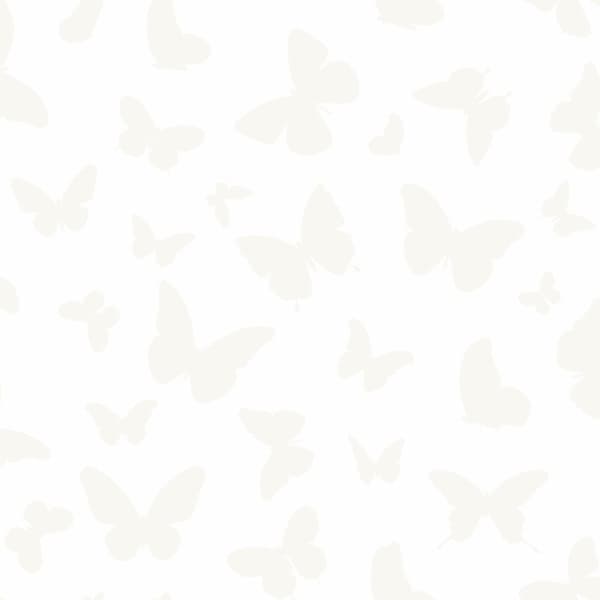 Origin Wallcoverings tapet fjärilar matt vitt och glänsande silver 0,53 x 10,05 m