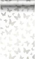 Miniatyrbild 1 av 6: Origin Wallcoverings tapet fjärilar matt vitt och glänsande silver 0,53 x 10,05 m