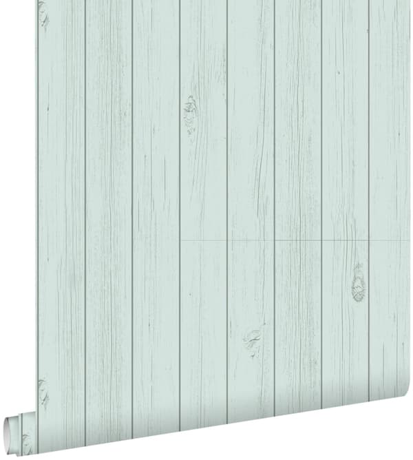 ESTAhome tapet träplankor från återanvänt träskräp mintgrönt 53 cm x 10,05 m