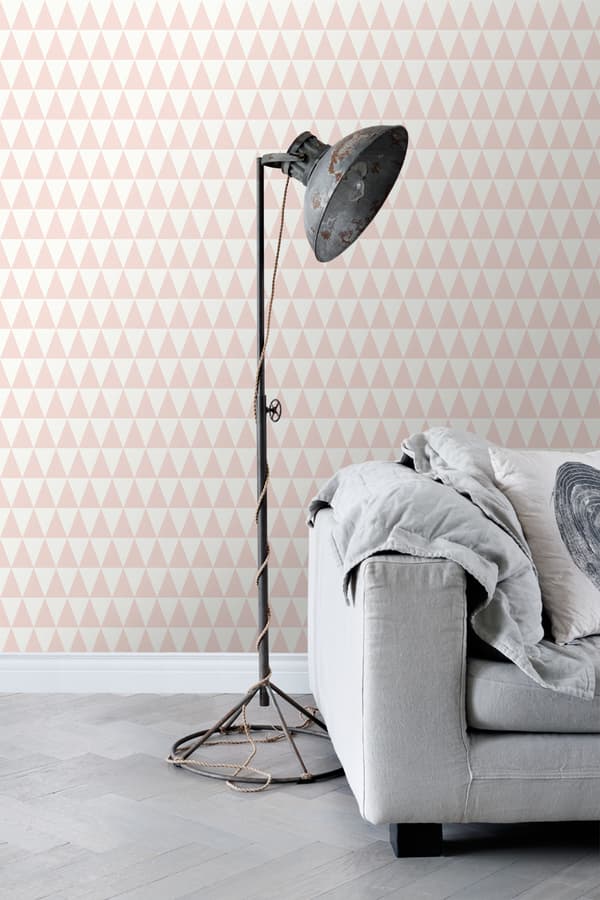 ESTAhome tapet grafiska geometriska trianglar persikofärgat 53 cm x 10,05 m