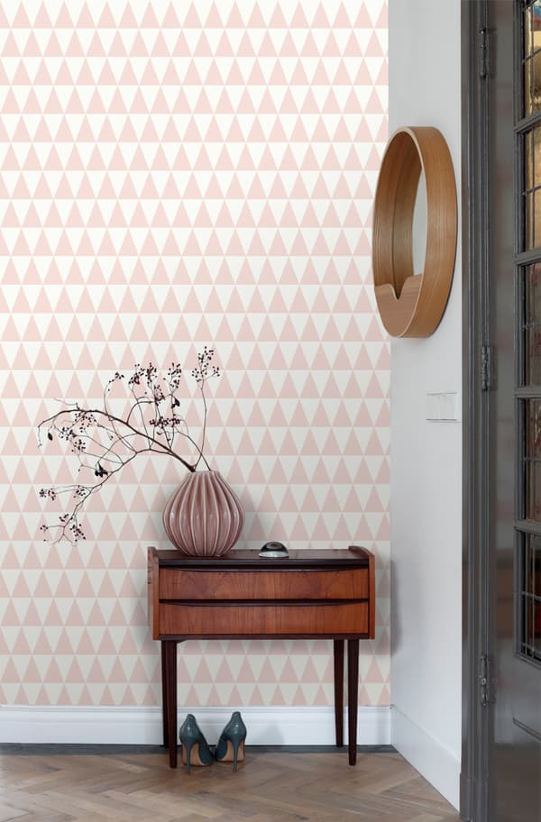 ESTAhome tapet grafiska geometriska trianglar persikofärgat 53 cm x 10,05 m