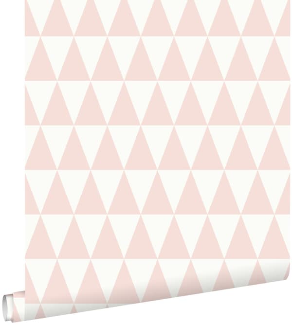 ESTAhome tapet grafiska geometriska trianglar persikofärgat 53 cm x 10,05 m
