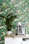 Miniatyrbild 2 av 8: ESTAhome tapet XXL tropiska blad and blommor smaragdgrönt - 158893 - 50 x 900 cm