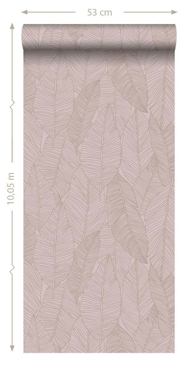 Origin Wallcoverings tapet löv antikrosa 0,53 x 10,05 m