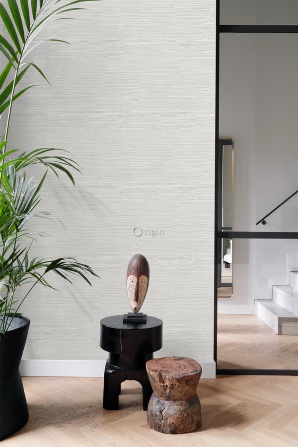 Origin Wallcoverings tapet grova retro naturliga stenblock halvstensmur ljusgrått 53 cm x 10,05 m