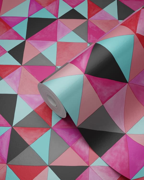 Origin Wallcoverings tapet kubism rött och blått 53 cm x 10,05 m