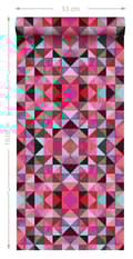 Miniatyrbild 6 av 6: Origin Wallcoverings tapet kubism rött och blått 53 cm x 10,05 m