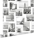 Miniatyrbild 1 av 8: ESTAhome tapet fotocollage strand mörkgrått och vitt 0,53 x 10,05 m