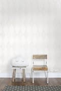 Miniatyrbild 6 av 8: Origin Wallcoverings tapet rombmotiv ljust krämfärgat och matt vitt 53 cm x 10,05 m