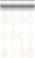 Miniatyrbild 1 av 8: Origin Wallcoverings tapet rombmotiv ljust krämfärgat och matt vitt 53 cm x 10,05 m