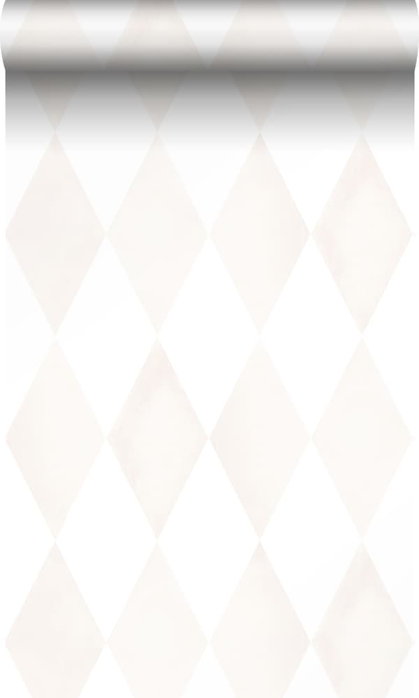 Origin Wallcoverings tapet rombmotiv ljust krämfärgat och matt vitt 53 cm x 10,05 m