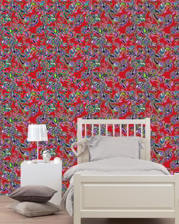 ESTAhome tapet funky blomster og paisleys mangefarvet 53 cm x 10,05 m