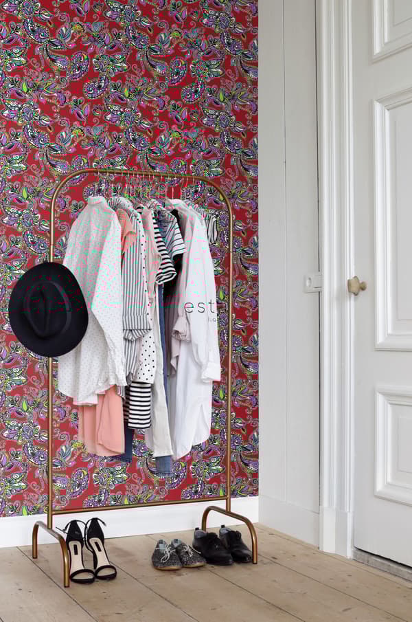 ESTAhome tapet funky blomster og paisleys mangefarvet 53 cm x 10,05 m