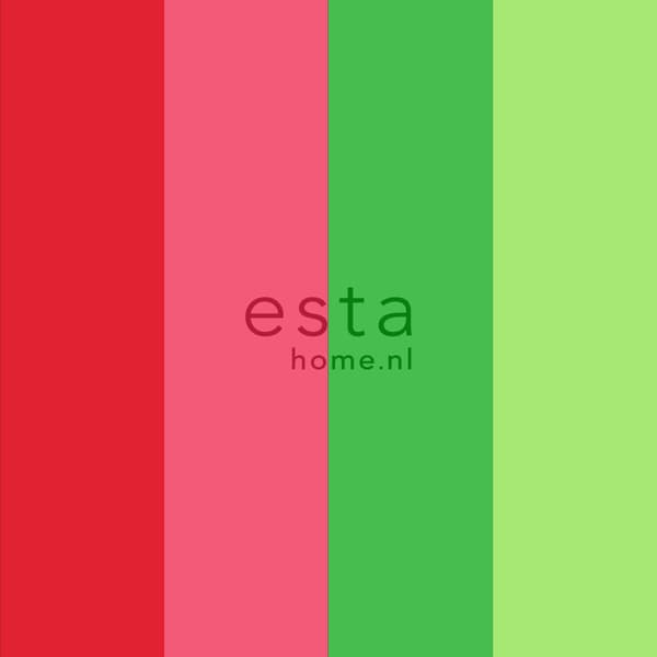 ESTAhome tapet ränder rött och rosa 53 cm x 10,05 m