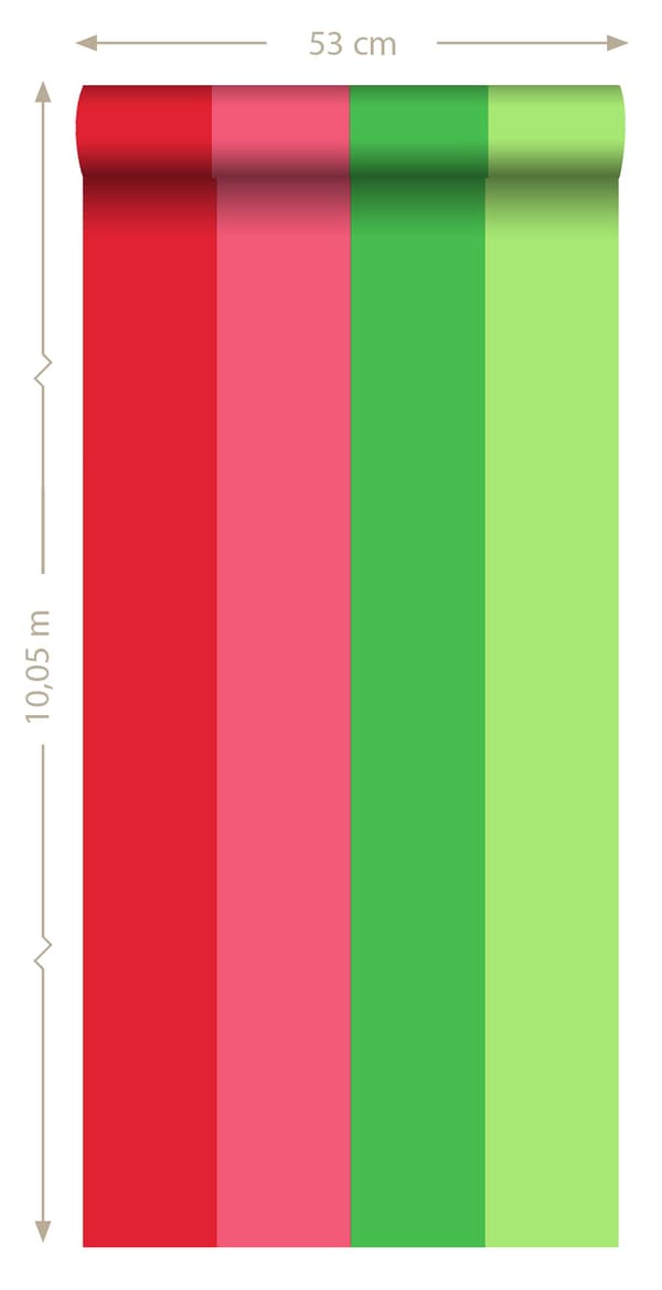ESTAhome tapet ränder rött och rosa 53 cm x 10,05 m