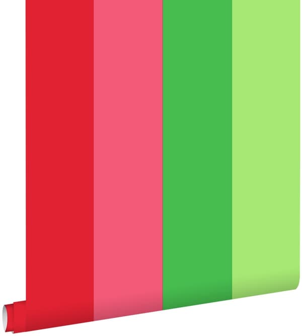 ESTAhome tapet ränder rött och rosa 53 cm x 10,05 m