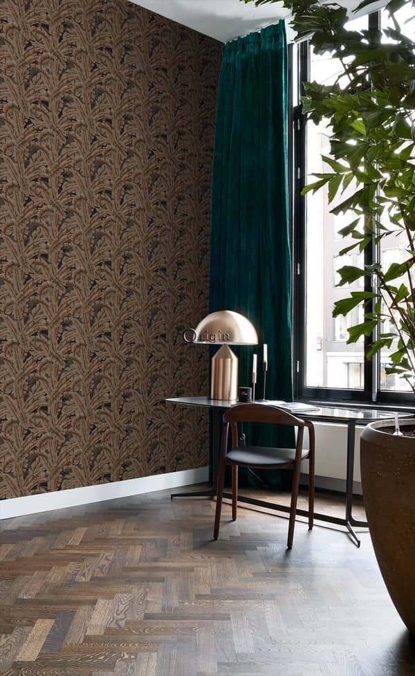 Origin Wallcoverings tapet palmeblade rustbrunt - 347441 - 53 cm x 10,05 m