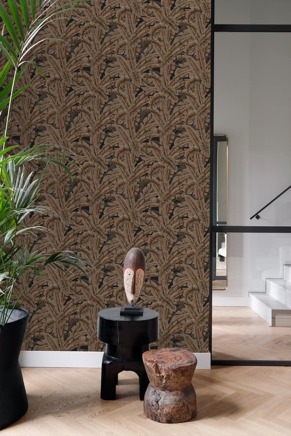Origin Wallcoverings tapet palmeblade rustbrunt - 347441 - 53 cm x 10,05 m