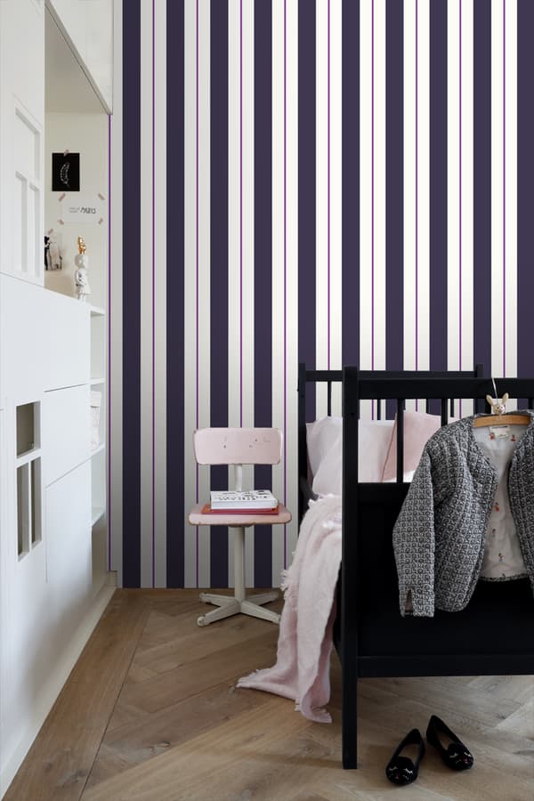 ESTAhome tapet ränder lila 53 cm x 10,05 m