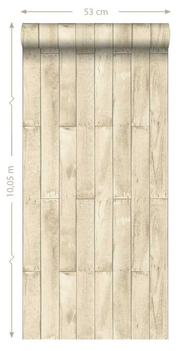 ESTAhome tapet träeffekt beige 53 cm x 10,05 m