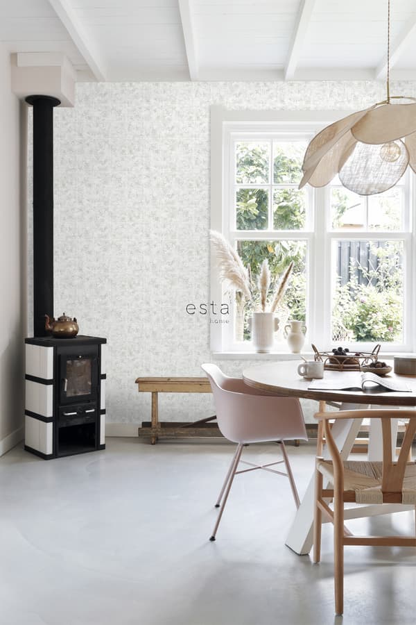 ESTAhome tapet kakelmotiv ljusgrått 53 cm x 10,05 m