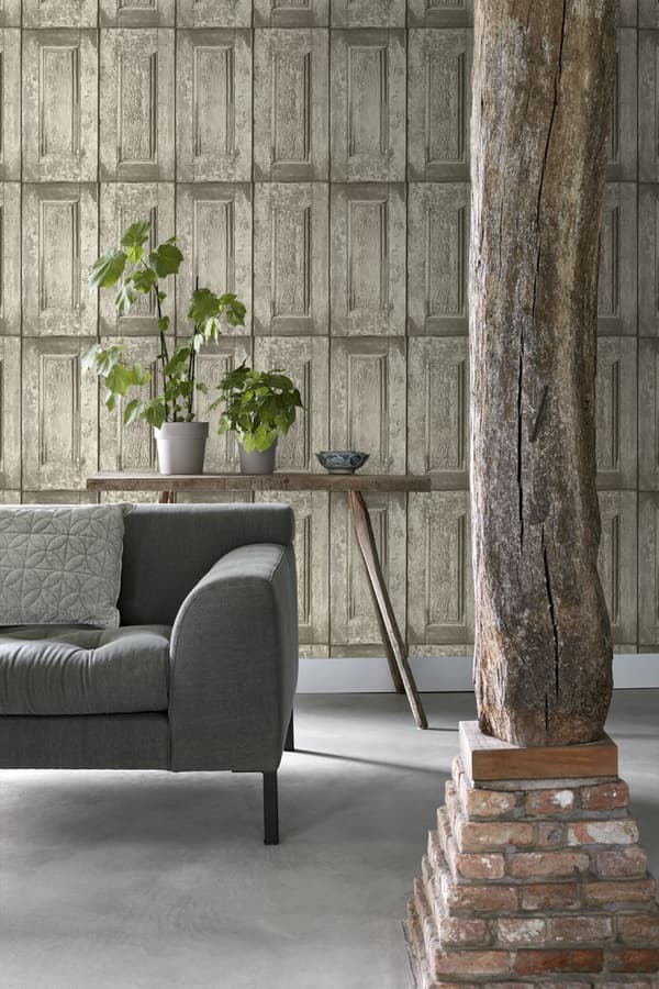 ESTAhome tapet paneldøre lysebrunt 53 cm x 10,05 m