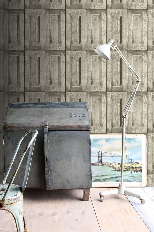 ESTAhome tapet paneldøre lysebrunt 53 cm x 10,05 m