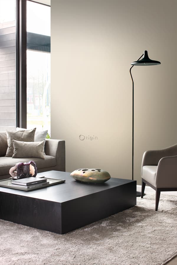 Origin Wallcoverings tapet ensfarvet skinnende lysebeige 53 cm x 10,05 m