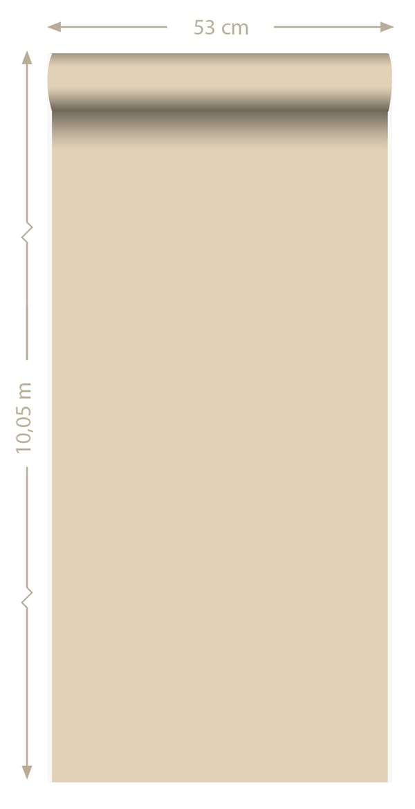 Origin Wallcoverings tapet ensfarvet skinnende lysebeige 53 cm x 10,05 m