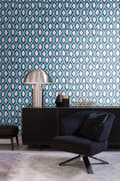 Miniatyrbild 3 av 8: Origin Wallcoverings tapet Ikat turkost 53 cm x 10,05 m