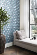 Miniatyrbild 4 av 8: Origin Wallcoverings tapet Ikat turkost 53 cm x 10,05 m
